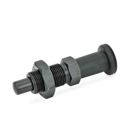 Otto Ganter Indexing Plunger with Long Knob Plastic with and without Rest Position, GN 817.2